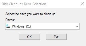Disc Cleanup: Drive Selection Image