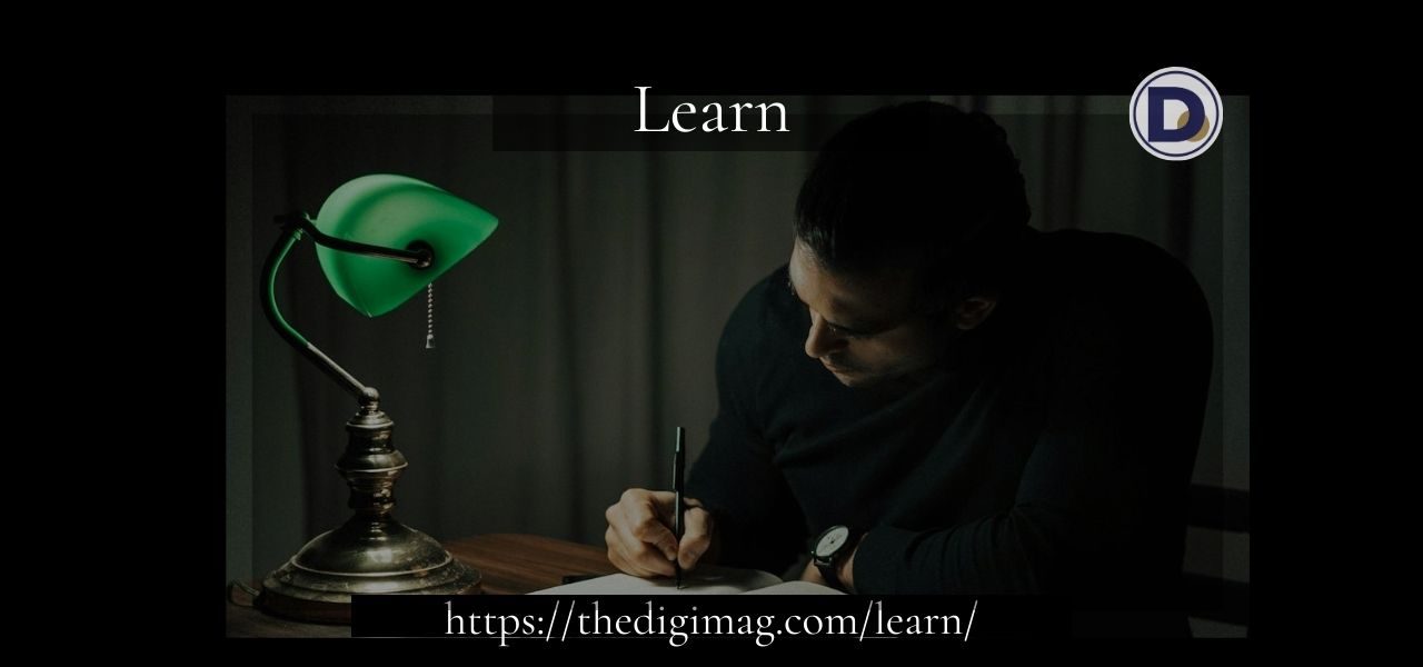 Banner with an image of a Person Learning Something under the light of a Table Lamp