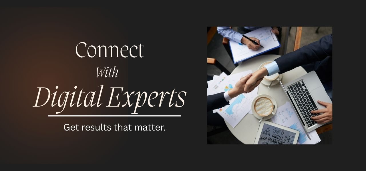 Digital experts handshake showing trust and online collaboration