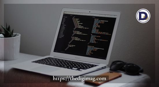 Laptop displaying programming code for learning web development and website design online