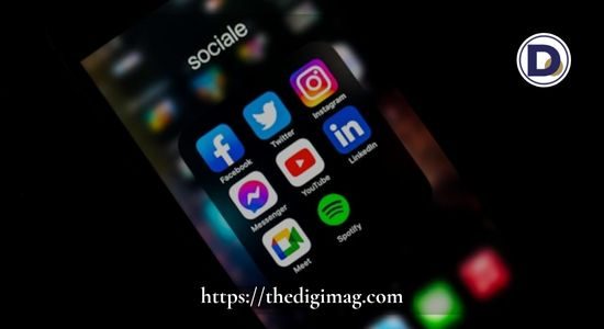 Smartphone displaying social media icons representing digital marketing and online brand promotion