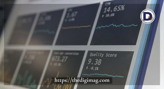 Graphs and charts representing data analytics, website performance tracking, and digital marketing insights