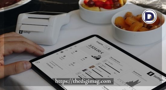 Tablet on a table displaying data analytics charts and performance metrics